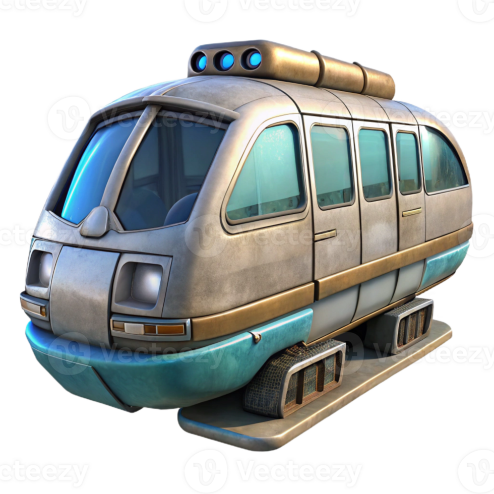 vibrant classic Futuristic Monorail Front View Cutout high resolution png