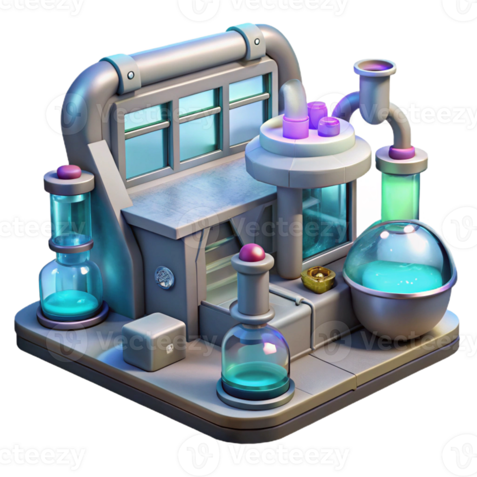 dramatic rustic Futuristic Nanotech Laboratory Transparent high quality png