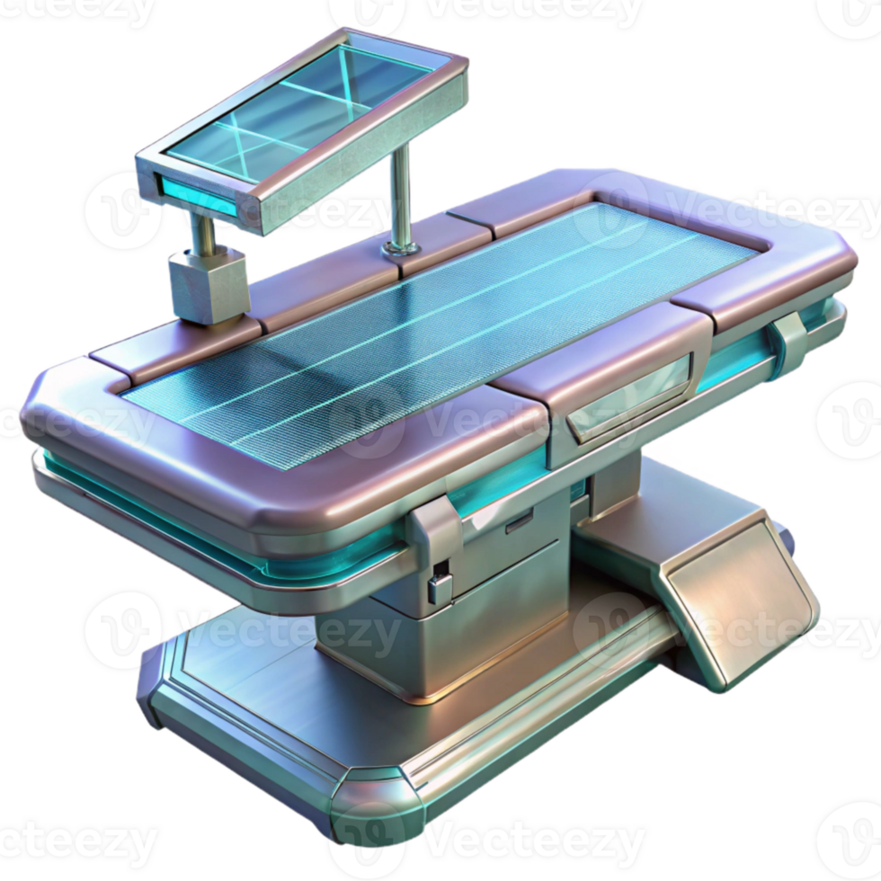 stunning contemporary Futuristic Nanotech Operating Table Transparent professional png