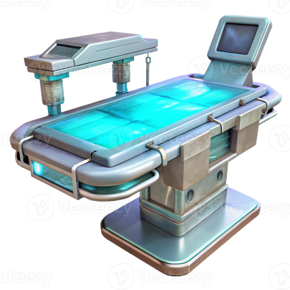 extraordinary minimalist Futuristic Nanotech Operating Table Transparent professional png