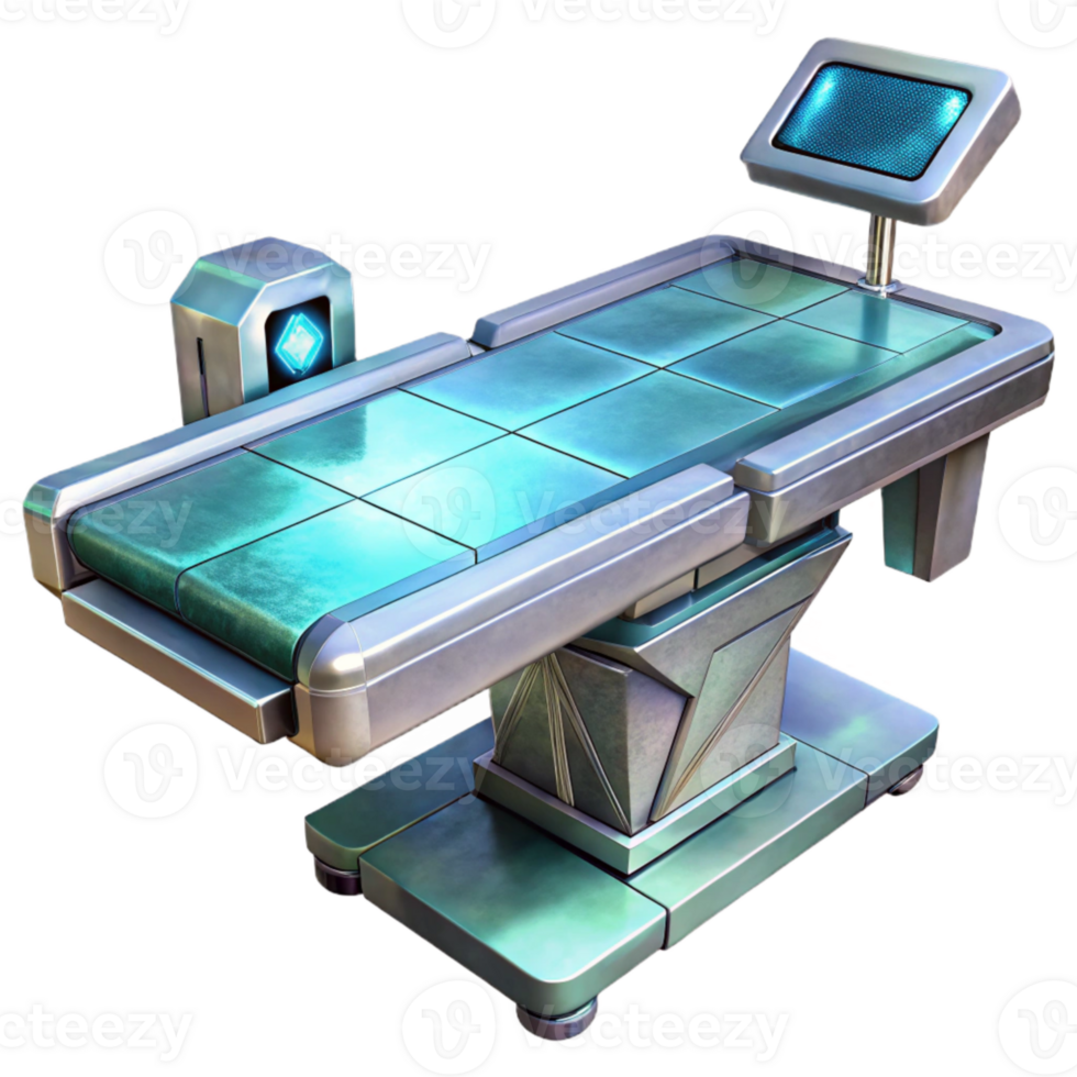 beautiful classic Futuristic Nanotech Operating Table Transparent original png