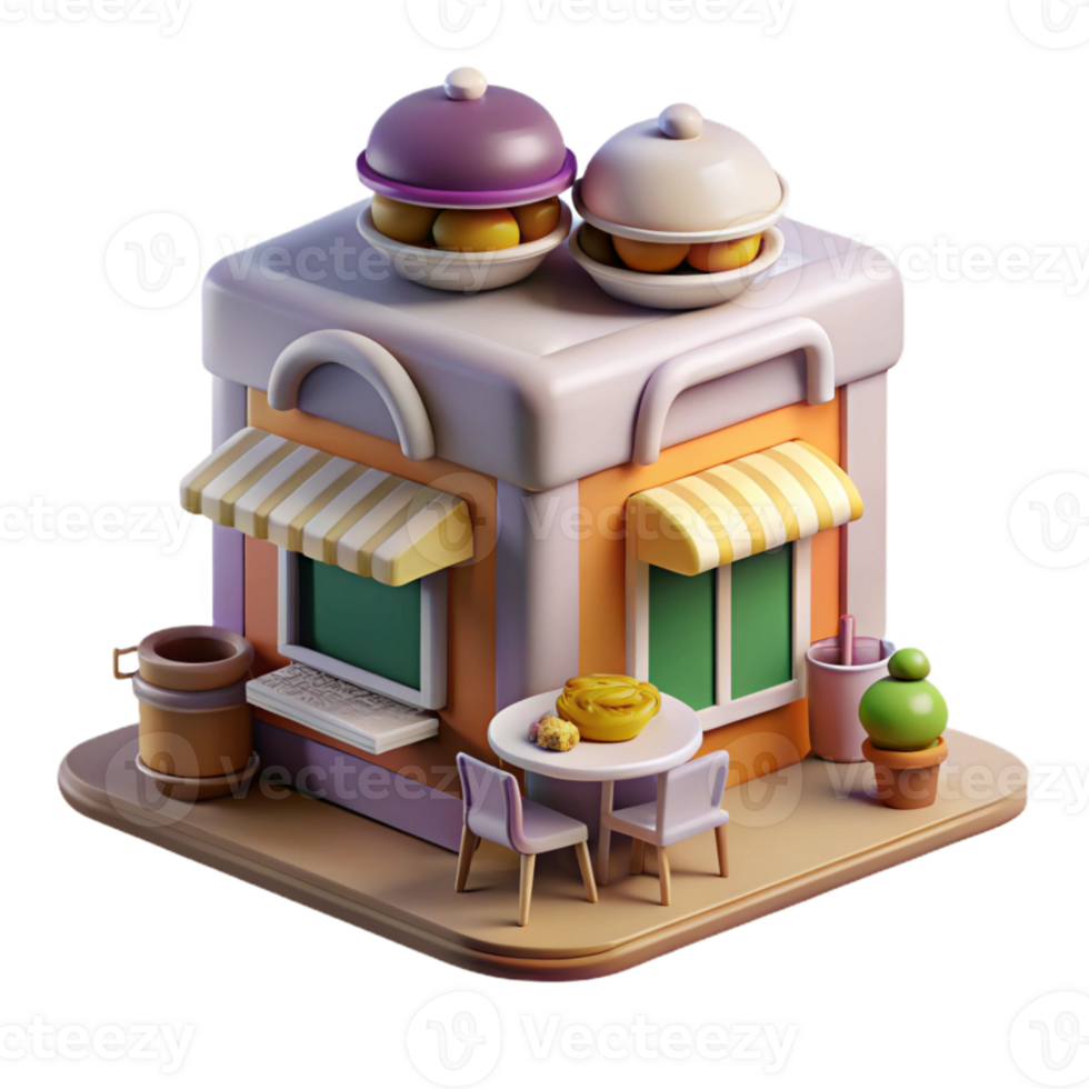 wonderful creative Futuristic Restaurant with Food Printers Cutout png