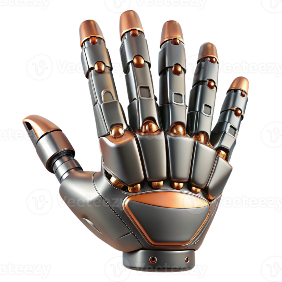 stunning contemporary Futuristic Robot Hand Isolated with Metallic Sheen png