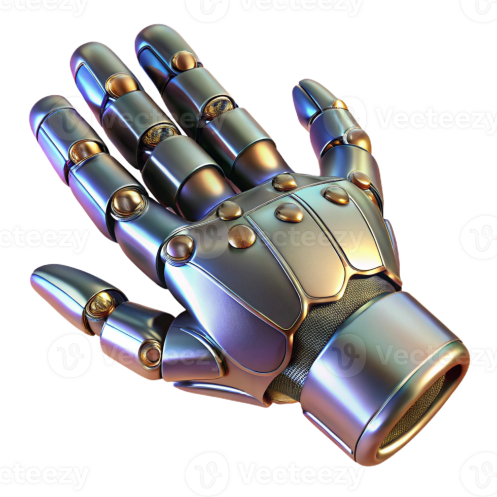 stunning traditional Futuristic Robot Hand Isolated with Metallic Sheen high resolution png