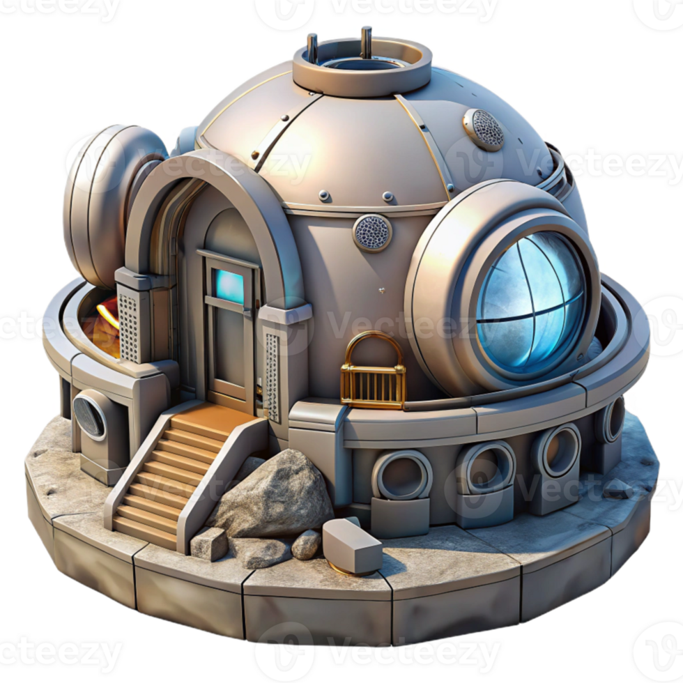 vibrant abstract Futuristic Space Habitat Concept Art Isolated detailed png