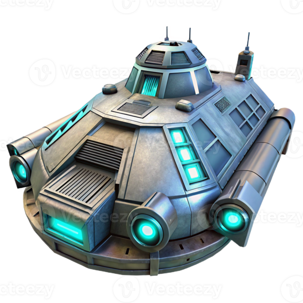 serene abstract Futuristic Spaceship Exterior with Engine Glow Isolated png