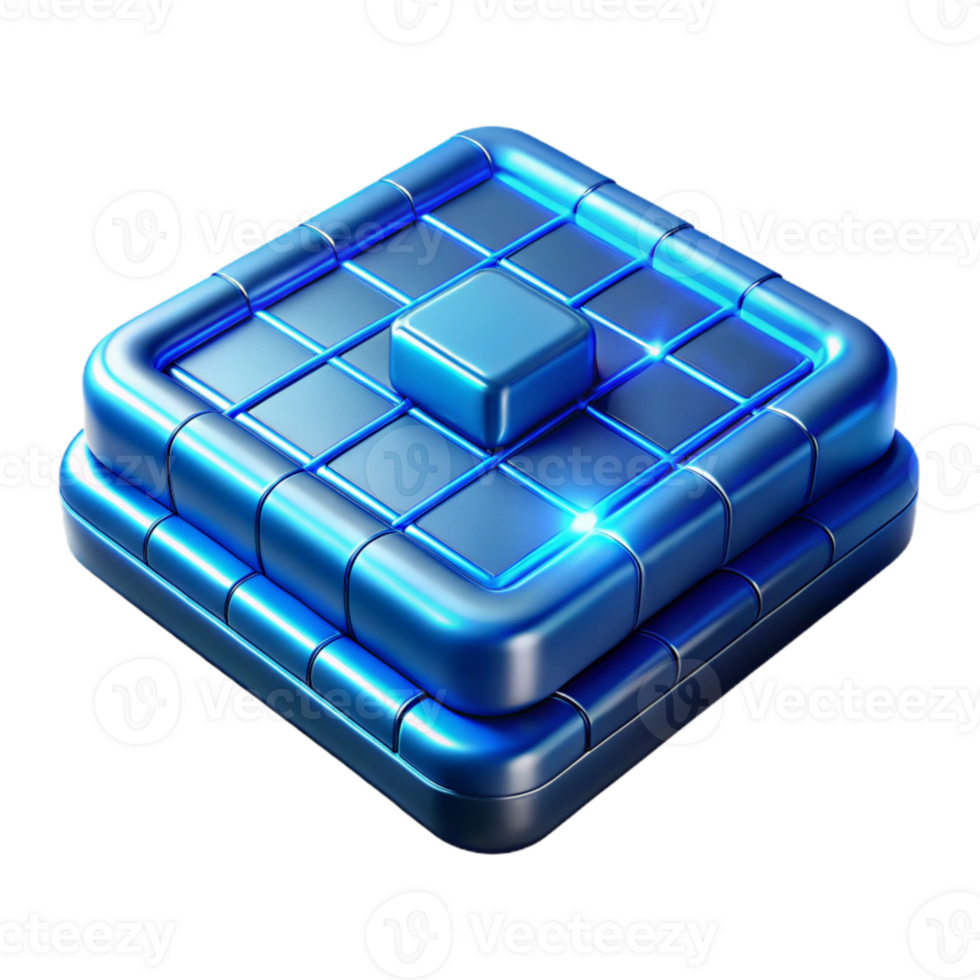 vibrant abstract Futuristic Tech Grid Bright Blue Isolated Element high resolution png