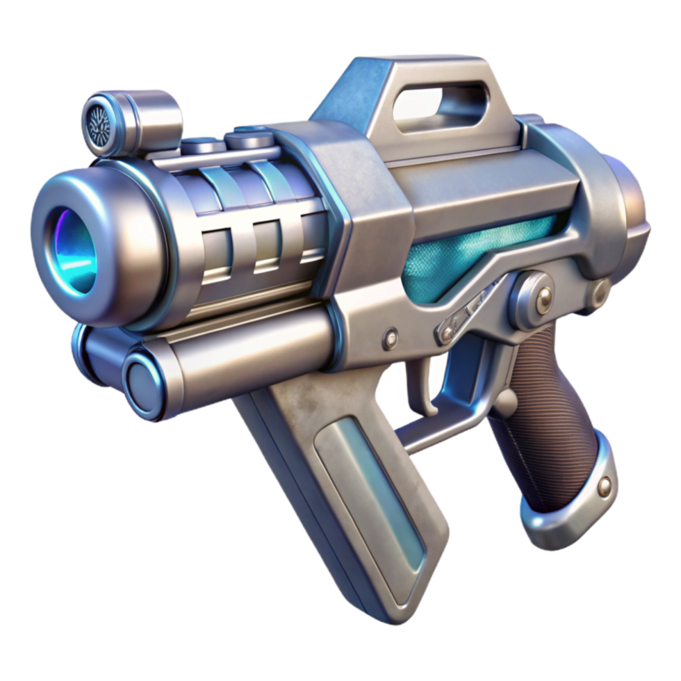 wonderful abstract Futuristic Weapon Blaster Silver Transparent Background high resolution png