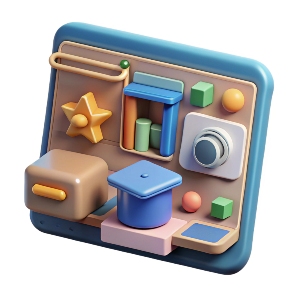 beautiful rustic Gamified Education Platform Interface Isolated high quality png