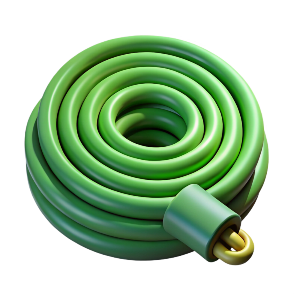stunning rustic Garden Hose Coiled Green Isolated Cutout high resolution png