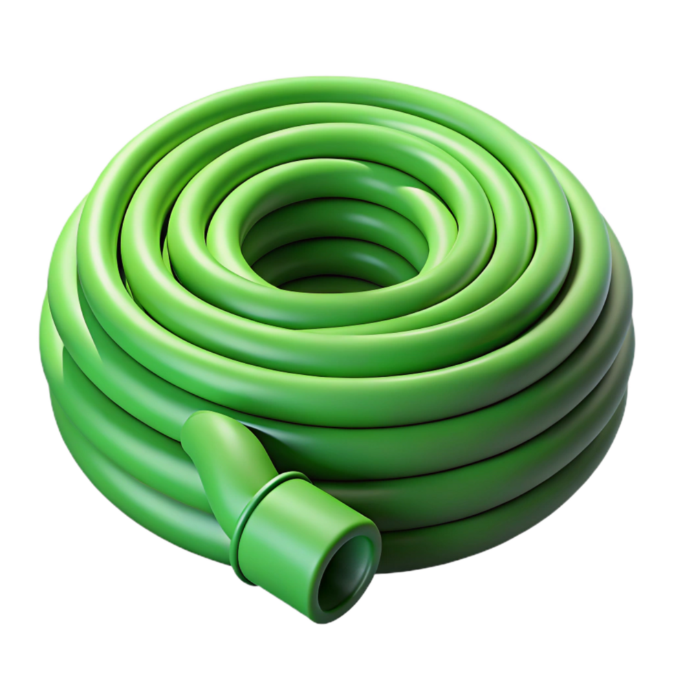 serene creative Garden Hose Coiled Green Isolated Cutout detailed png