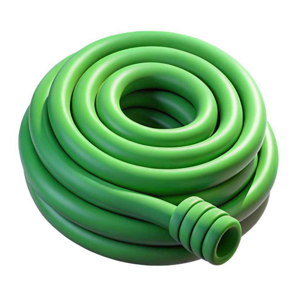 vibrant modern Garden Hose Coiled Green Isolated Cutout high resolution png