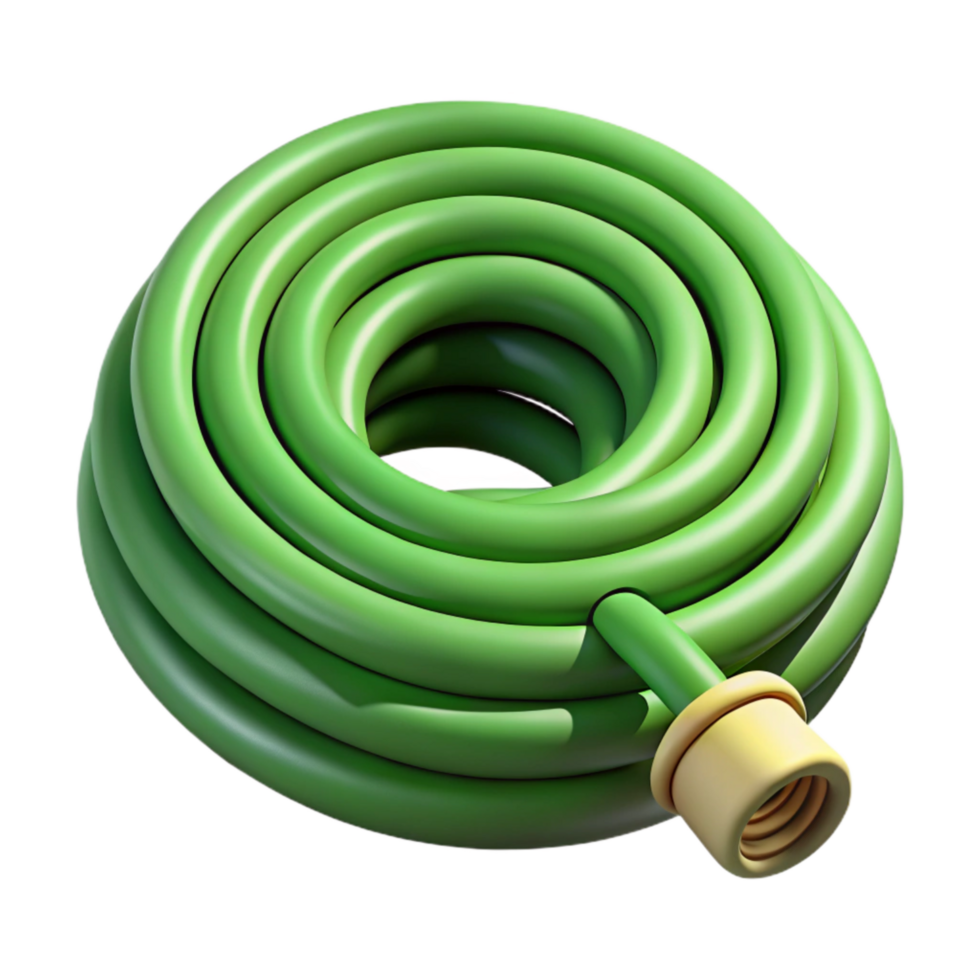 stunning rustic Garden Hose Coiled Green Isolated Cutout original png