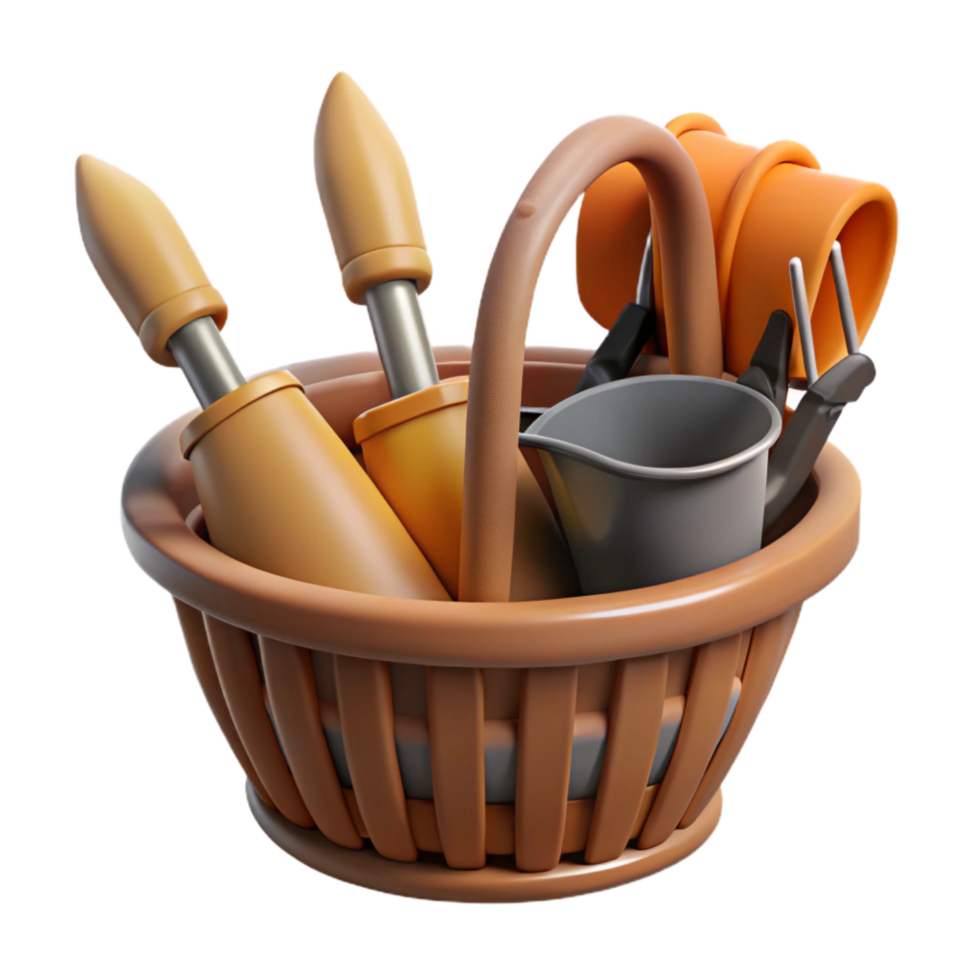 stunning classic Gardening Tools in a Row Cutout high resolution png