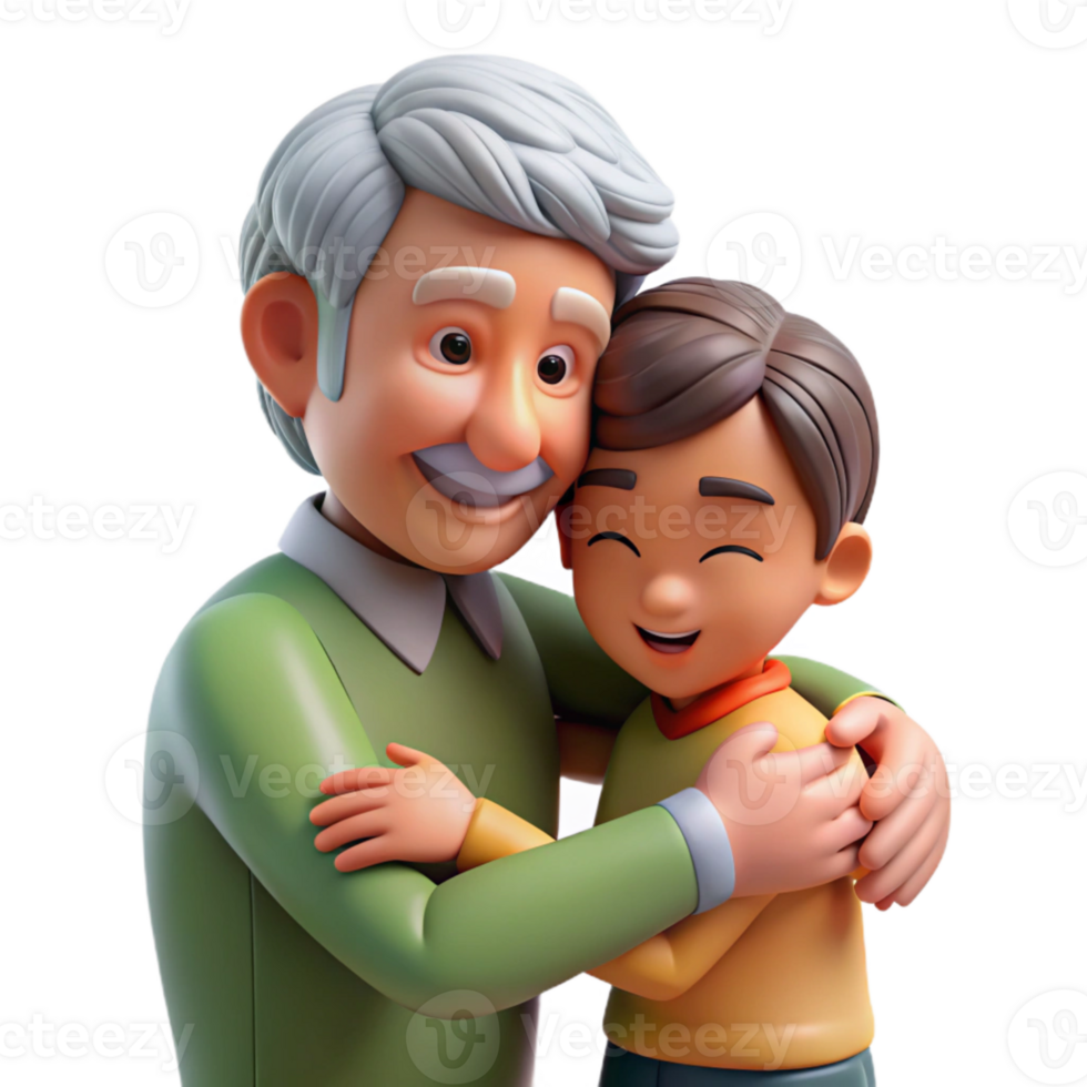 vibrant traditional Generational Bond in Warm Embrace Isolated high quality png