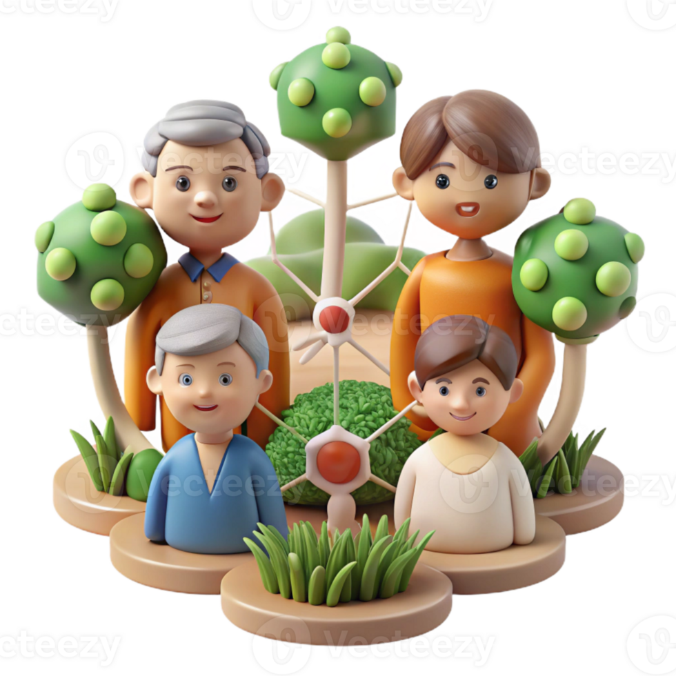vibrant contemporary Generations Connected Through Nature Transparent Background exclusive png