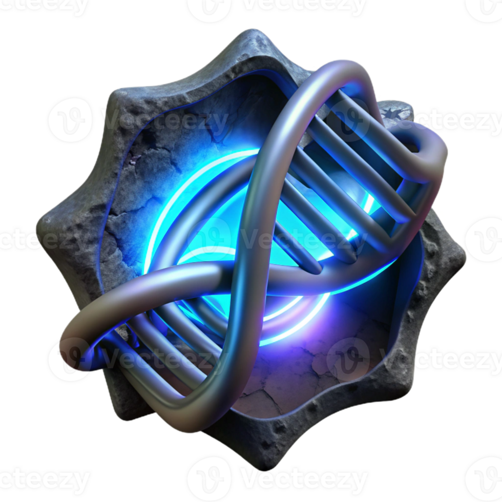impressive creative Genetic Blueprint Glowing Helix in Dark Background Cutout exclusive png