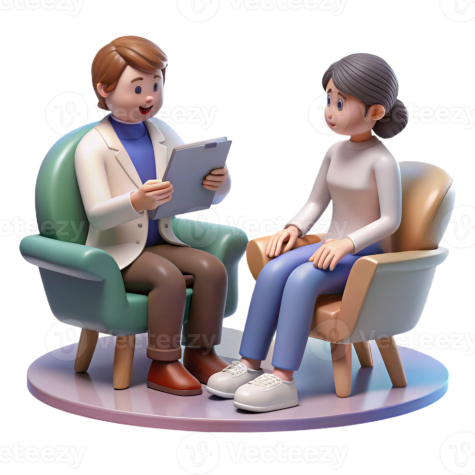 impressive rustic Genetic Counseling Session Scene Isolated high quality png