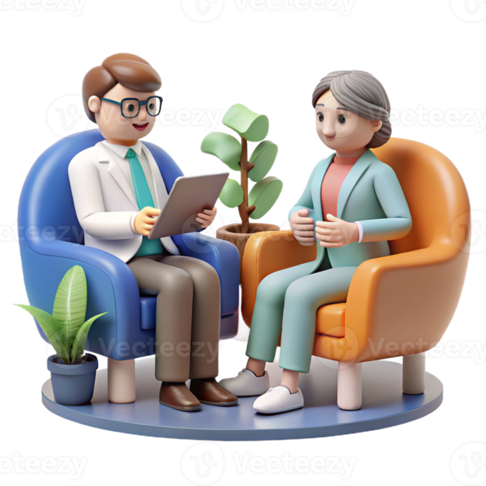 wonderful creative Genetic Counseling Session Scene Isolated high resolution png