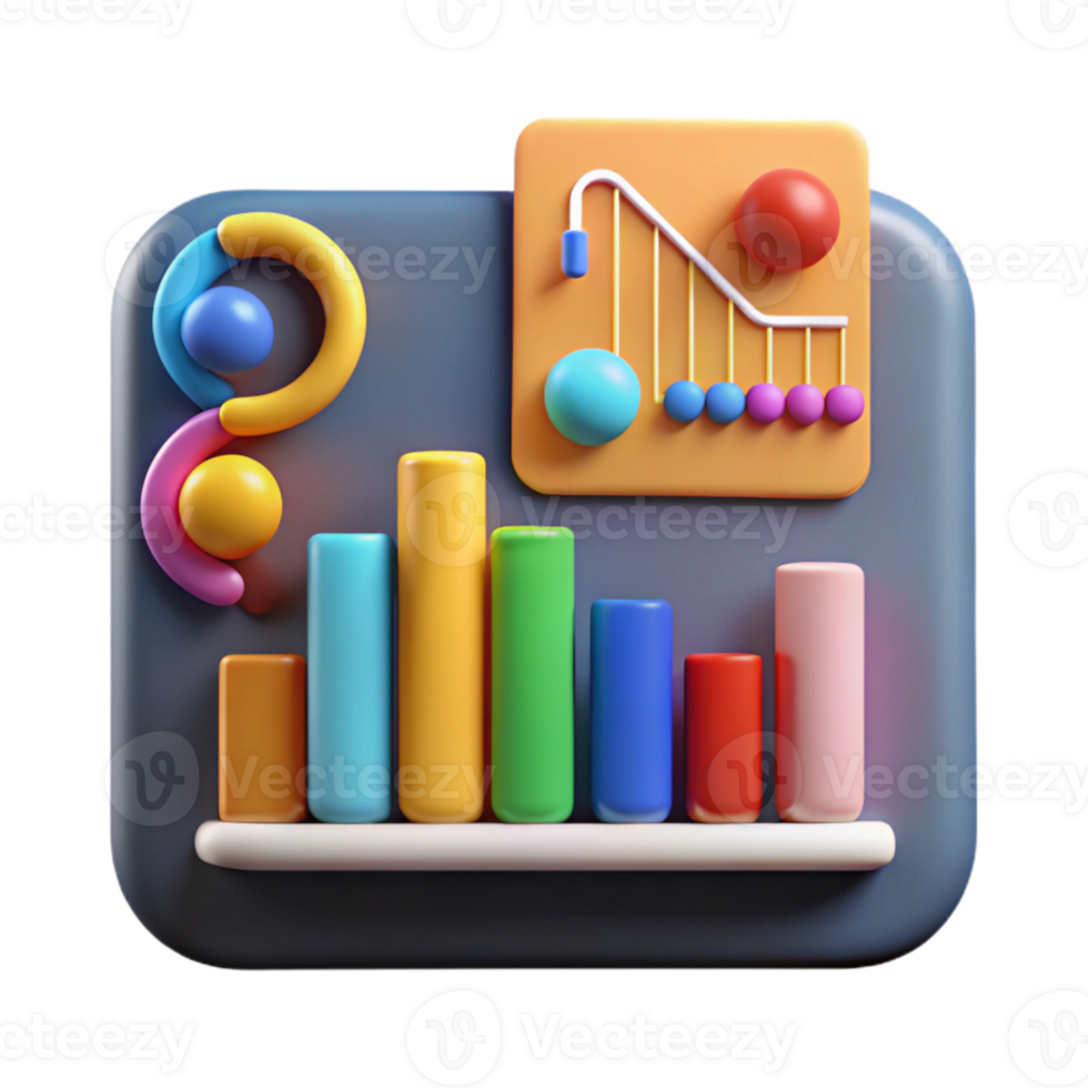 wonderful modern Genetic Data Display with Colorful Graphs Cutout high quality png