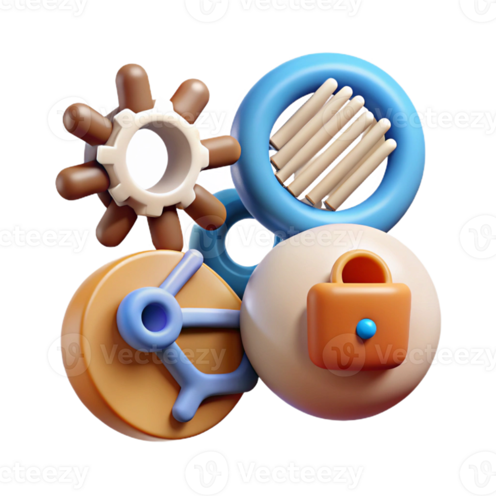 vibrant artistic Genetic Engineering Icon Set Cutout high quality png