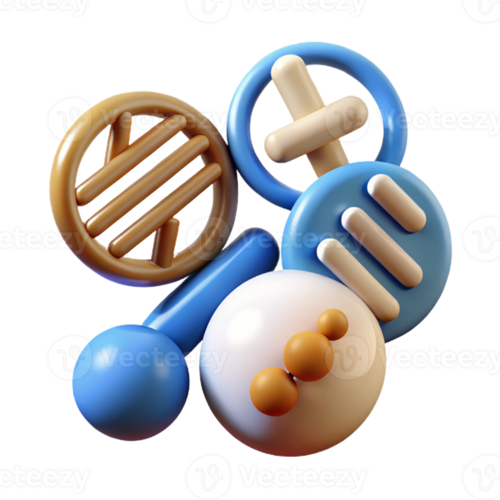 elegant abstract Genetic Engineering Icon Set Cutout authentic png