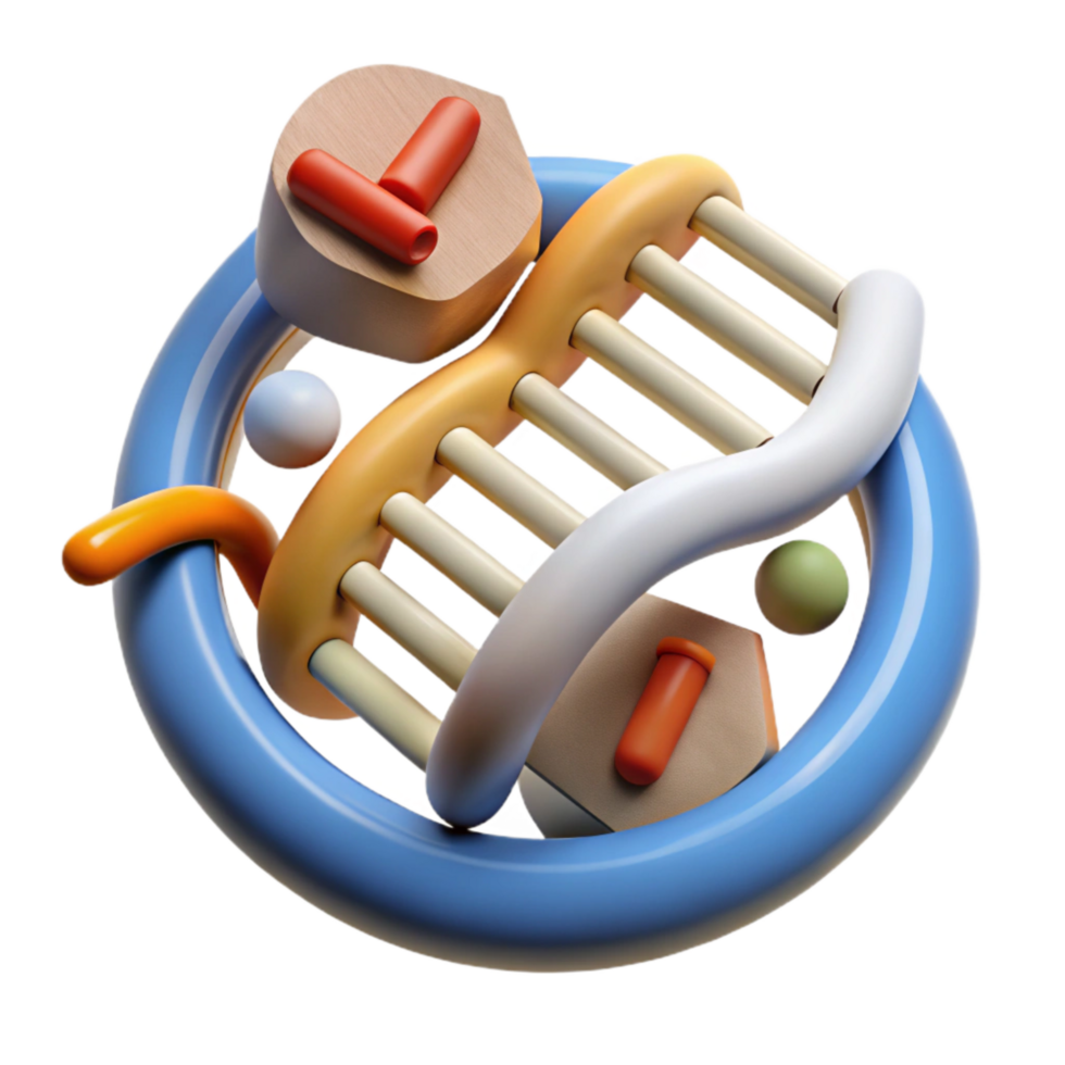 elegant abstract Genetic Modification Process Diagram Cutout professional png