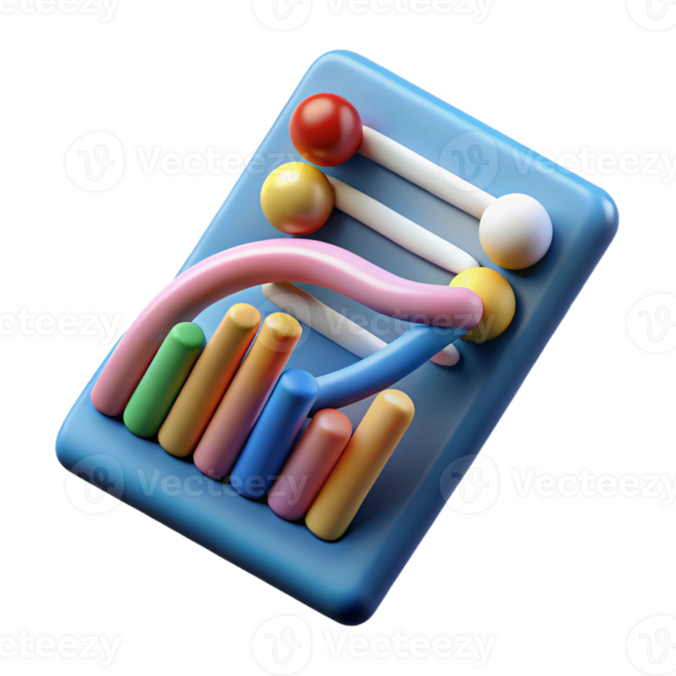 serene contemporary Genetic Sequencing Data Visualization Isolated professional png