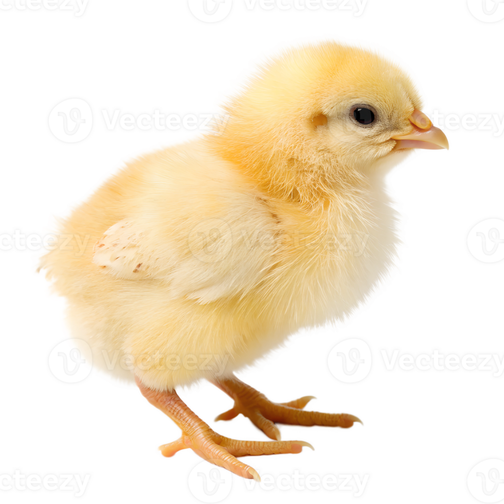 Young chick standing on white background png