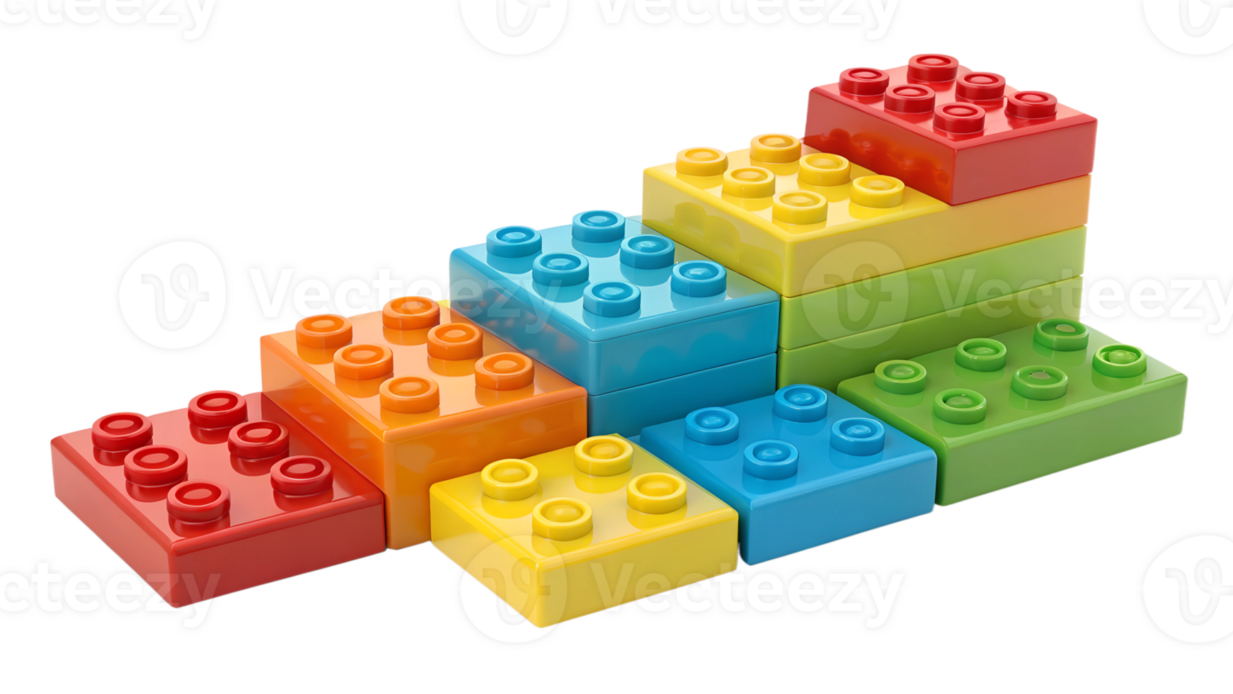 Colorful building blocks arranged in a fun design png