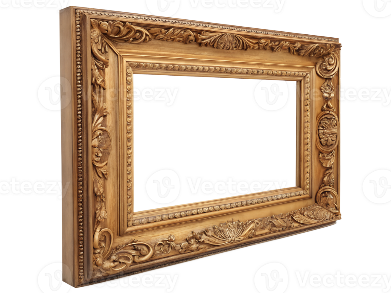 Ornate golden frame ready for a beautiful artwork png