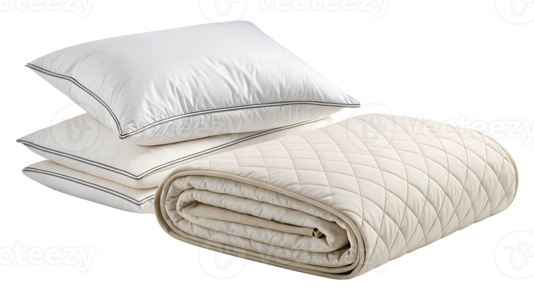 Soft bedding set with pillows quilt png