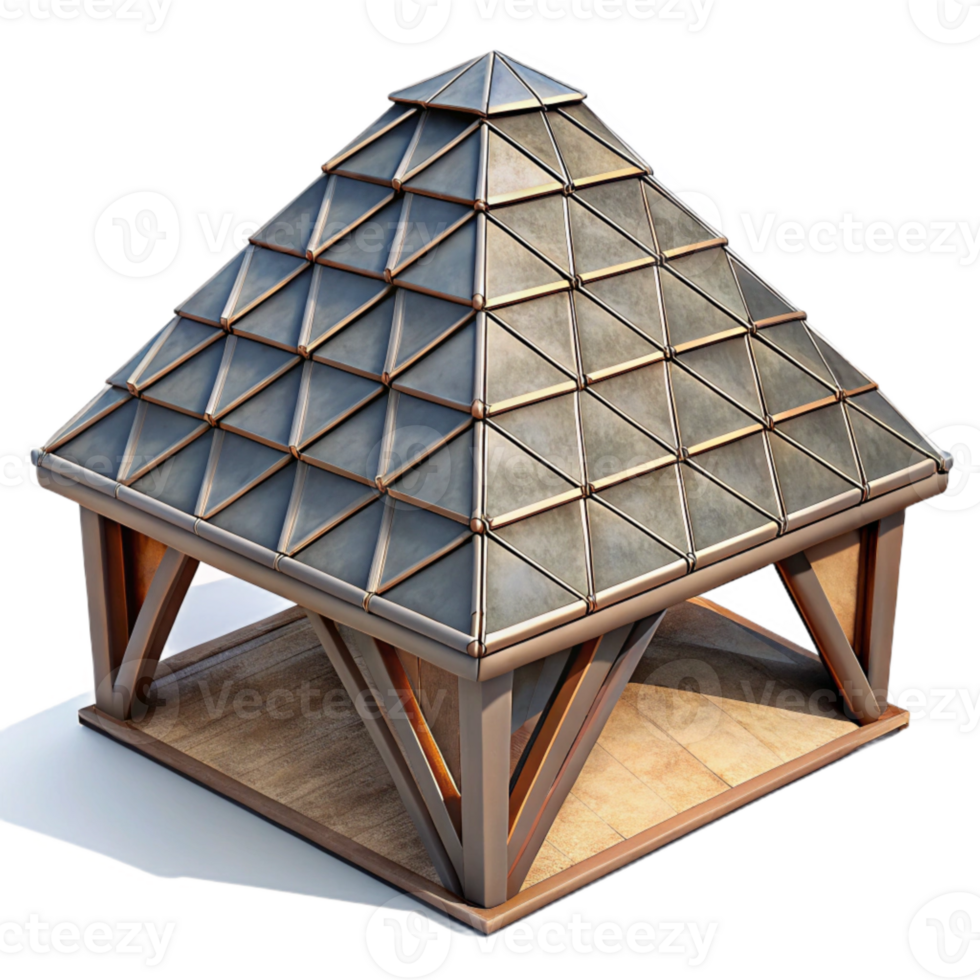 serene contemporary Geometric Architecture Roof Detail Isolated Element professional png