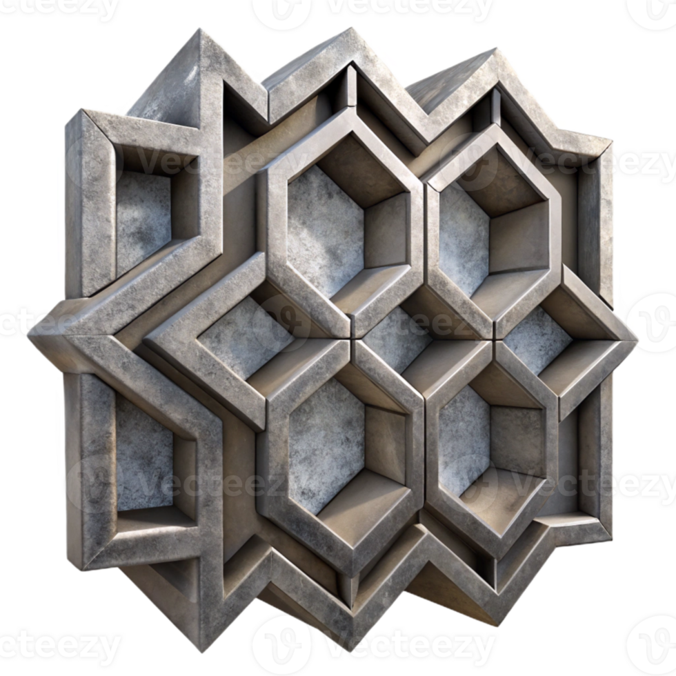magnificent traditional Geometric Architecture Wall Detail Isolated Element authentic png