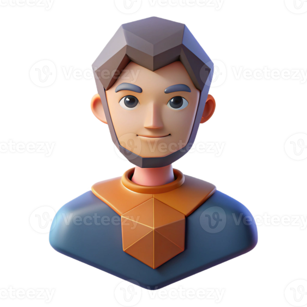 vibrant vintage Geometric Avatar Icon Cutout with Gradient Fill high resolution png