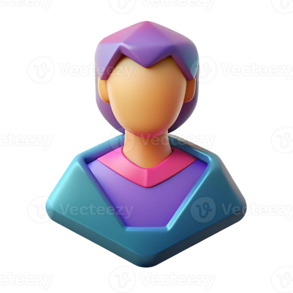 beautiful traditional Geometric Avatar Icon Cutout with Gradient Fill original png
