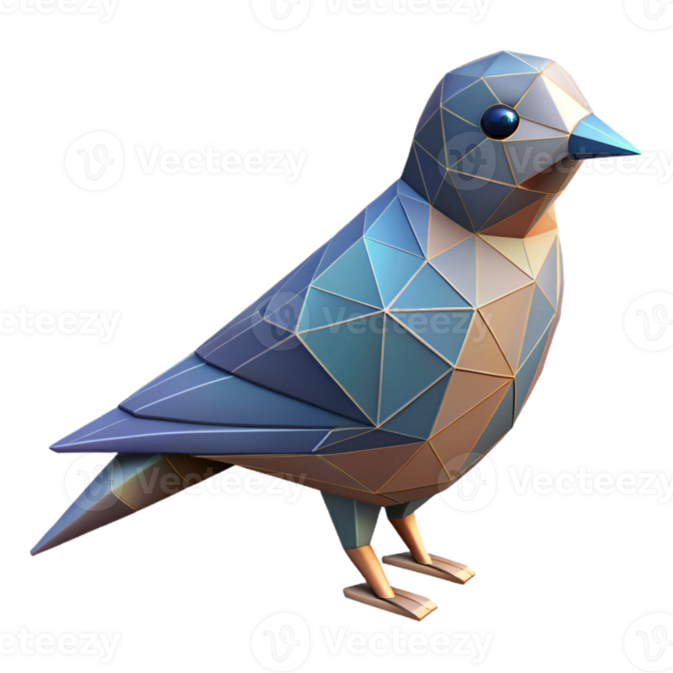 vibrant abstract Geometric Bird in Digital Sky Cutout high quality png