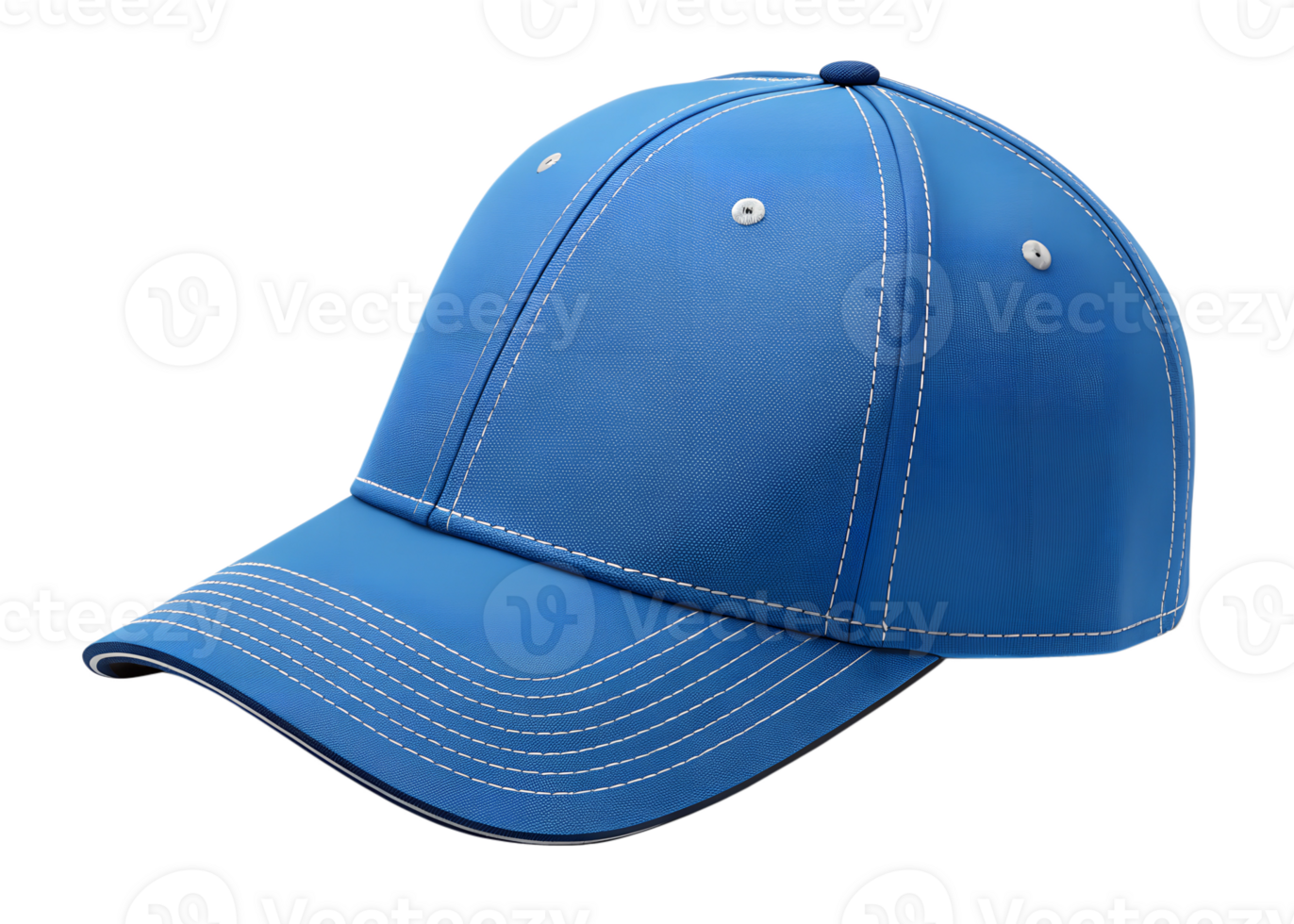 Blue cap with contrasting stitching png