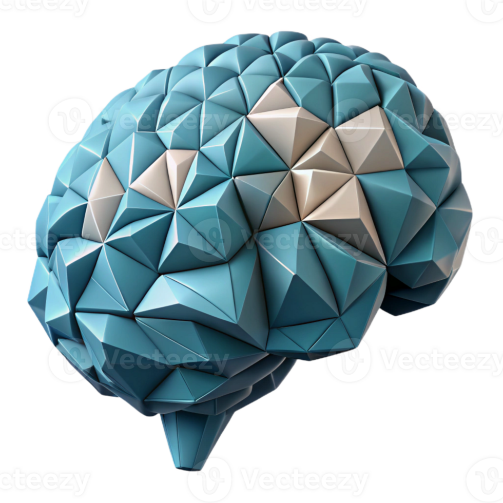 serene abstract Geometric Brain Illustration Cutout with Modern Design high quality png