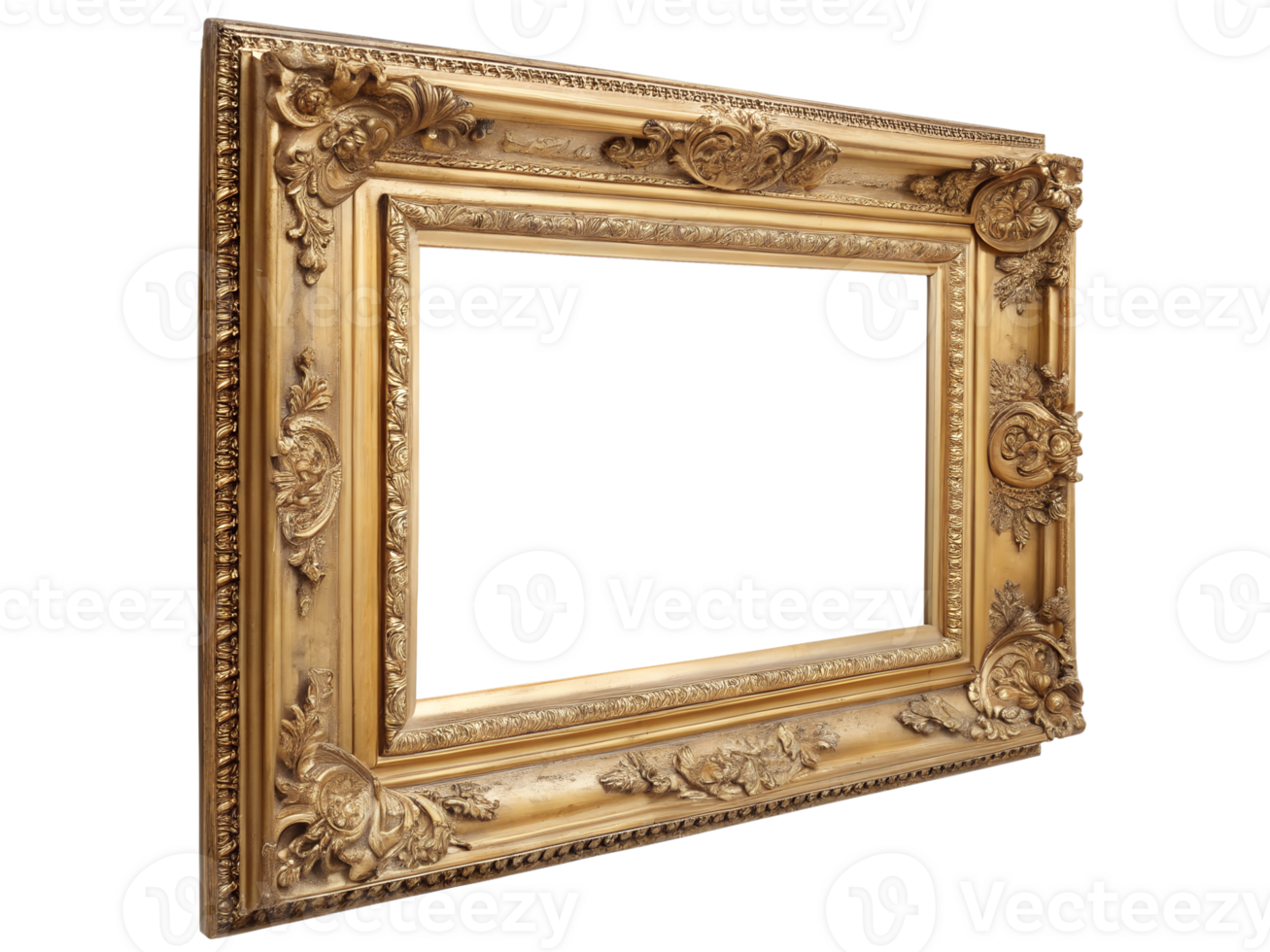 Intricate golden decorative frame png