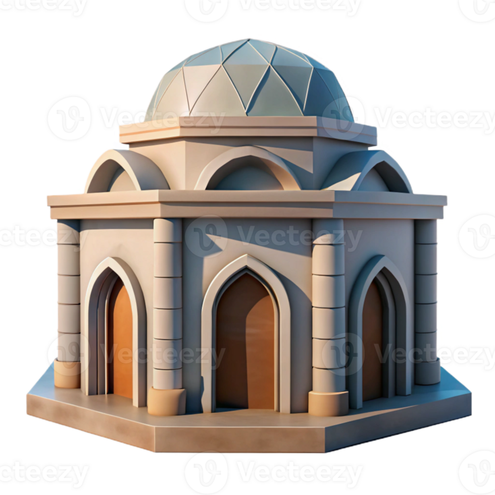 vibrant traditional Geometric Building with Curved Facade detailed png