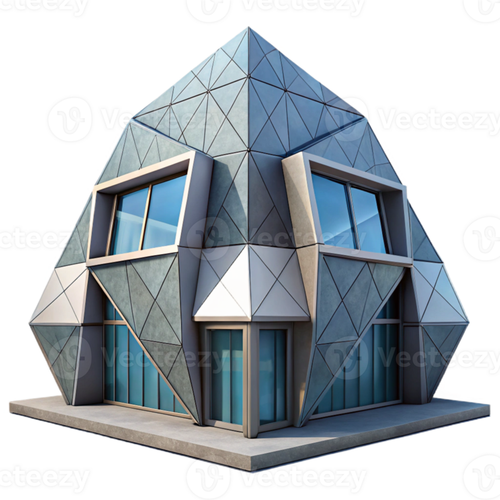 dramatic creative Geometric Building with Angular Design authentic png