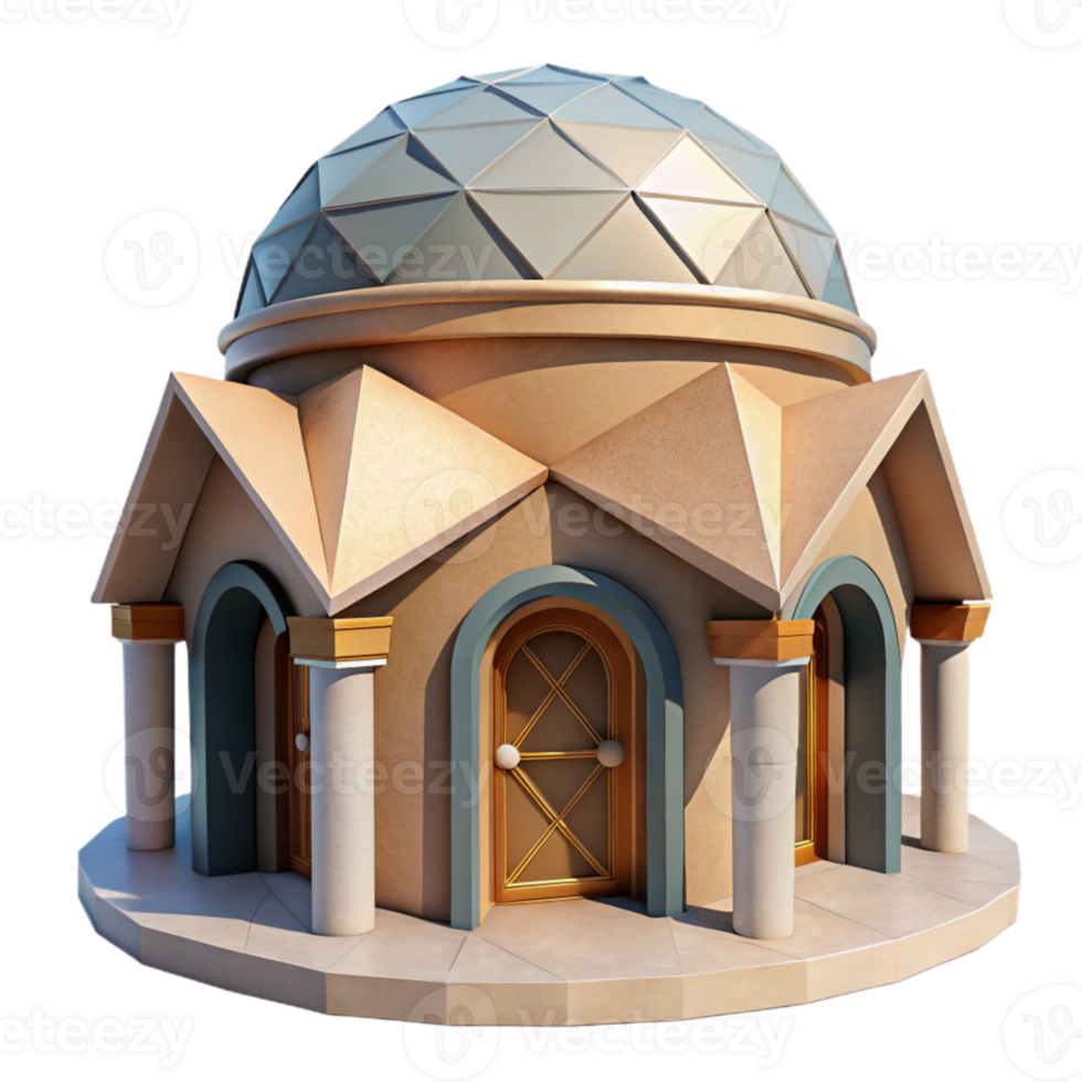 extraordinary creative Geometric Building with Curved Facade authentic png