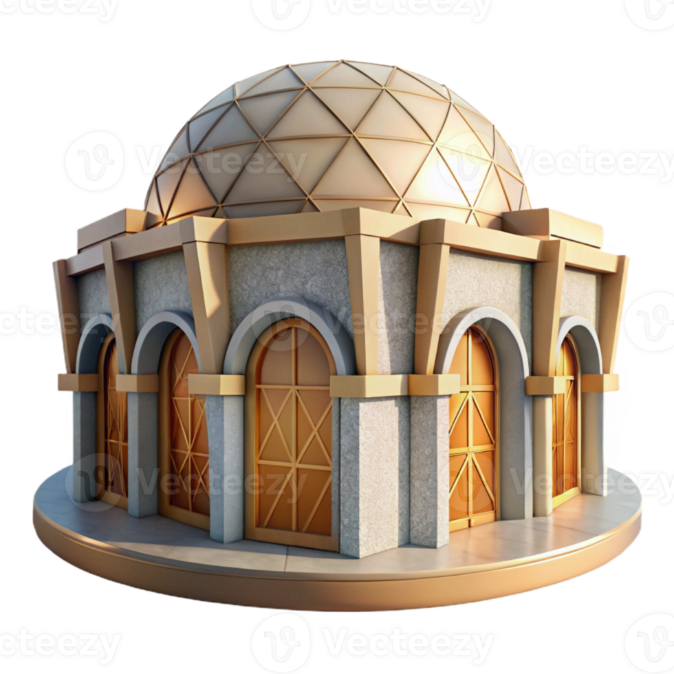 vibrant artistic Geometric Building with Curved Facade high resolution png