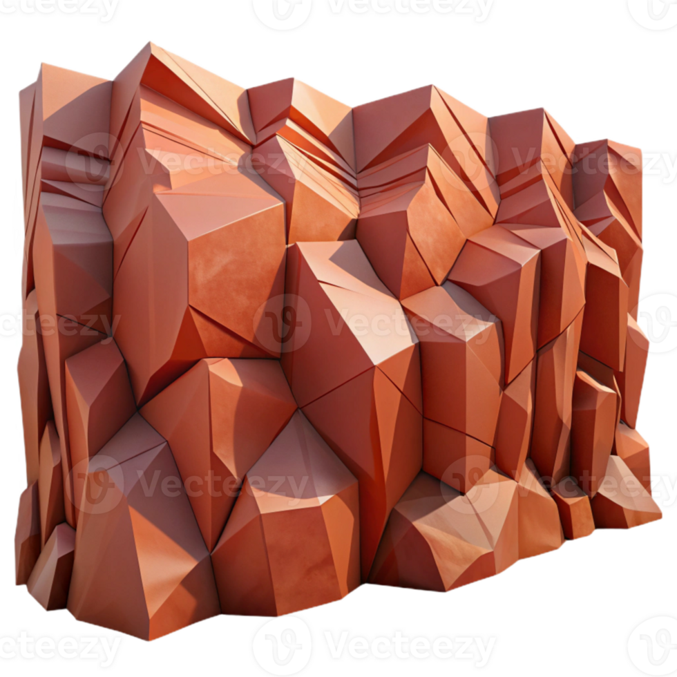 wonderful artistic Geometric Canyon Walls Isolated with Reddish Hues authentic png