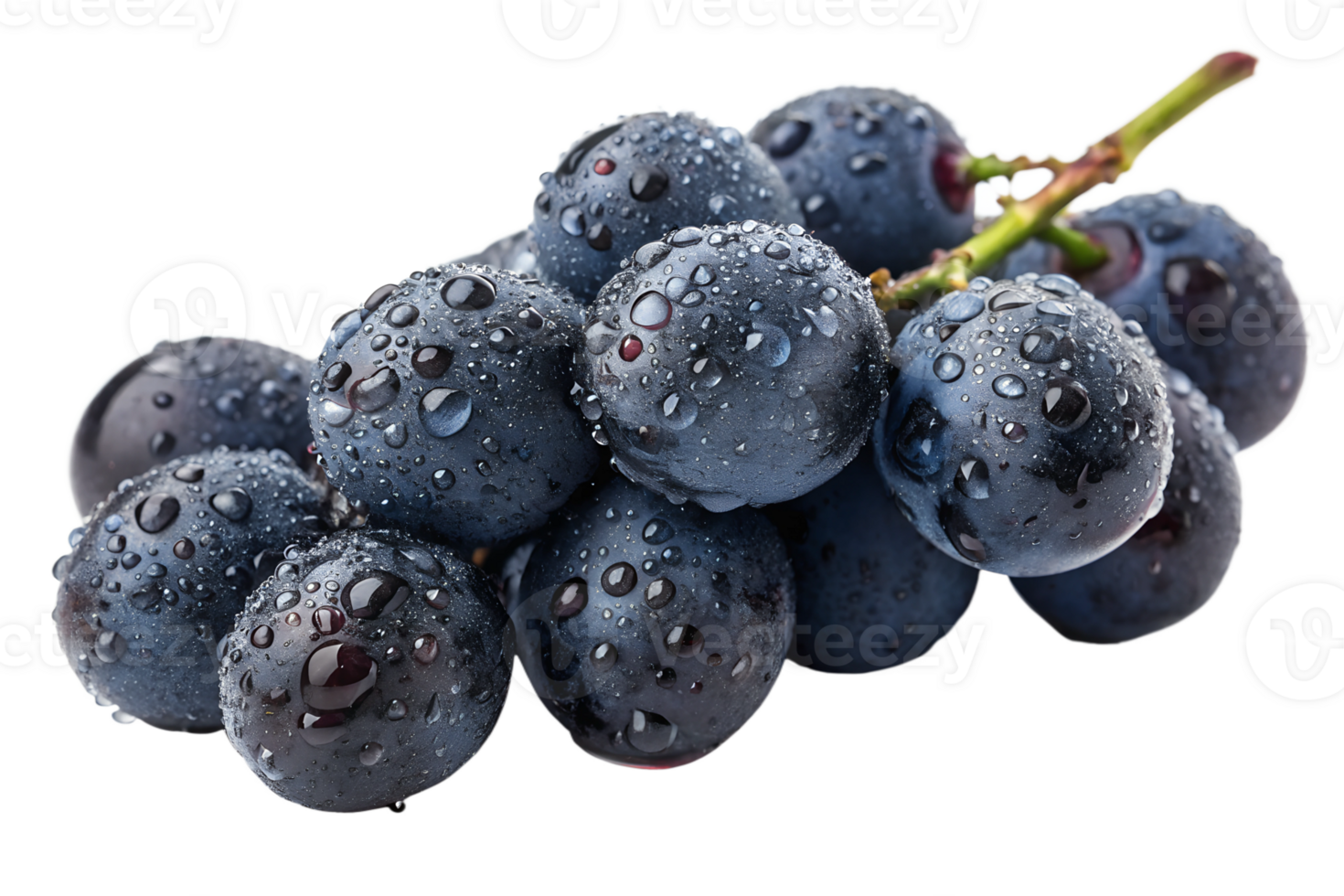 Freshly picked grapes covered in water droplets png