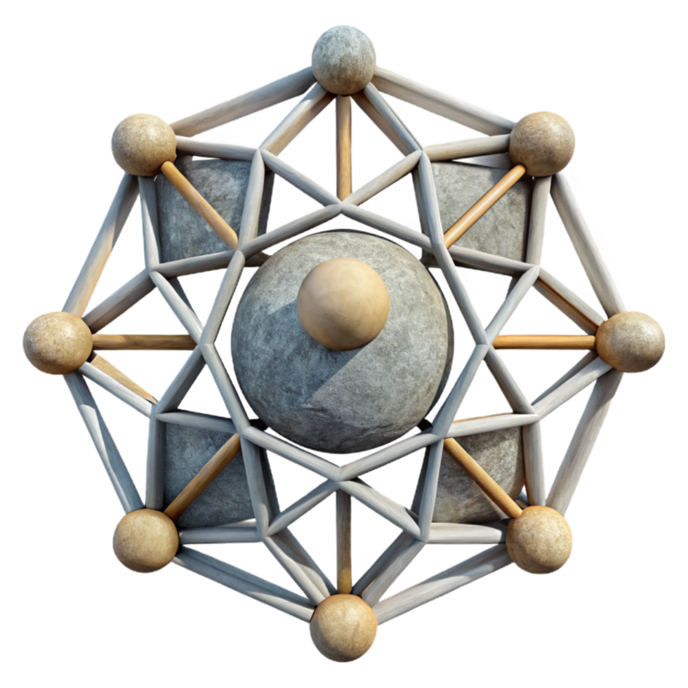 impressive vintage Geometric Design Representing Human Connection Transparent Background png