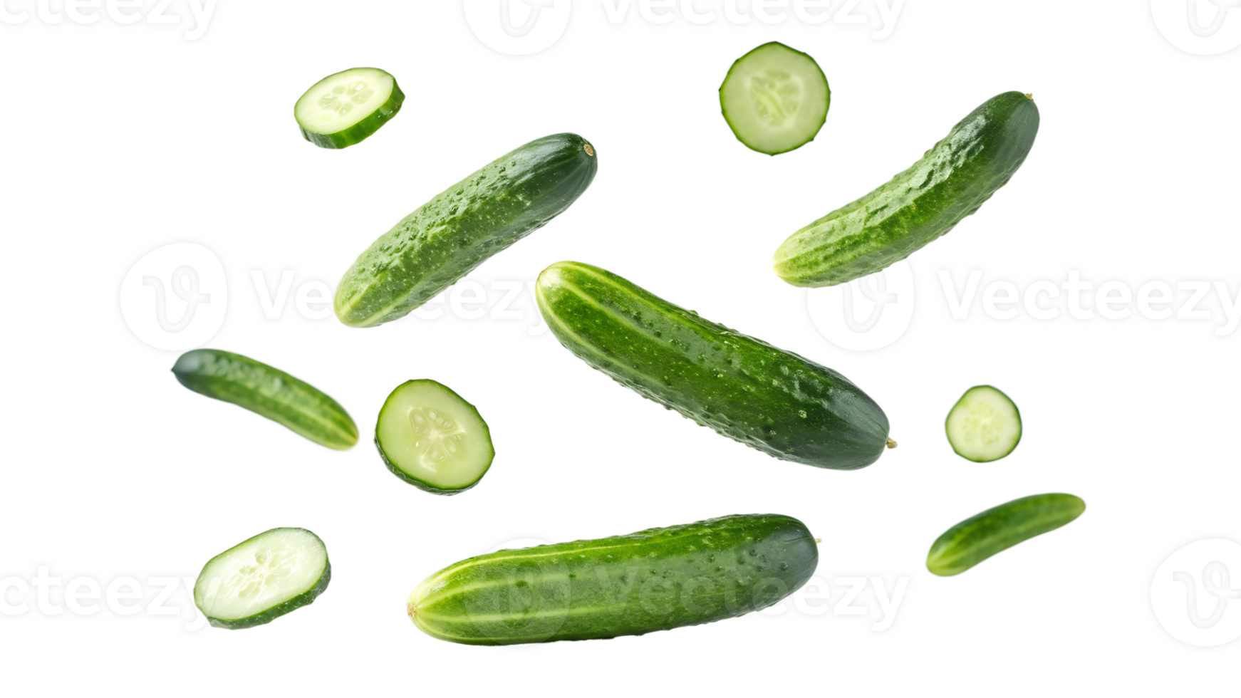 Cucumbers floating for culinary use png