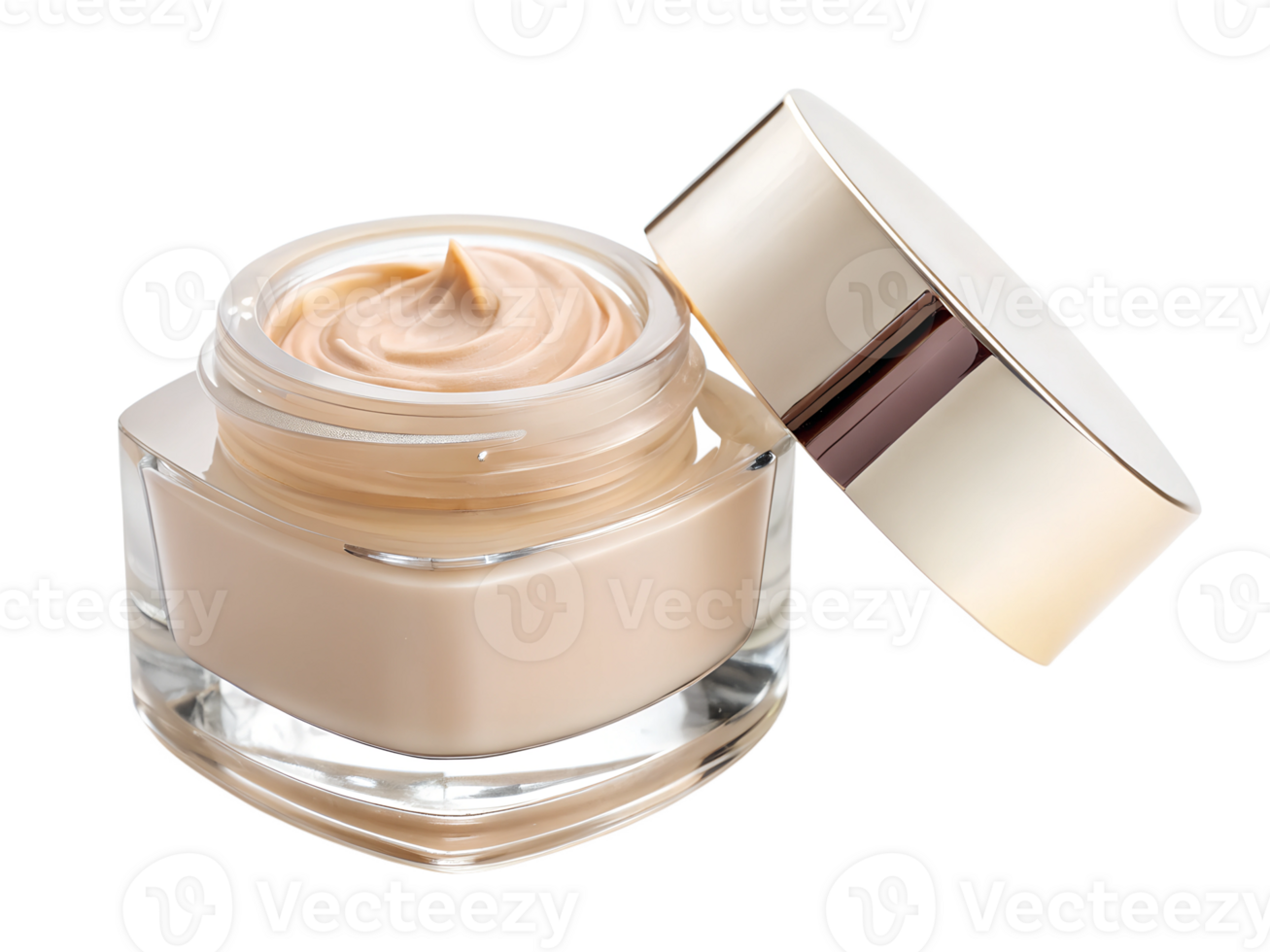 Cream jar with a shiny lid displayed elegantly png