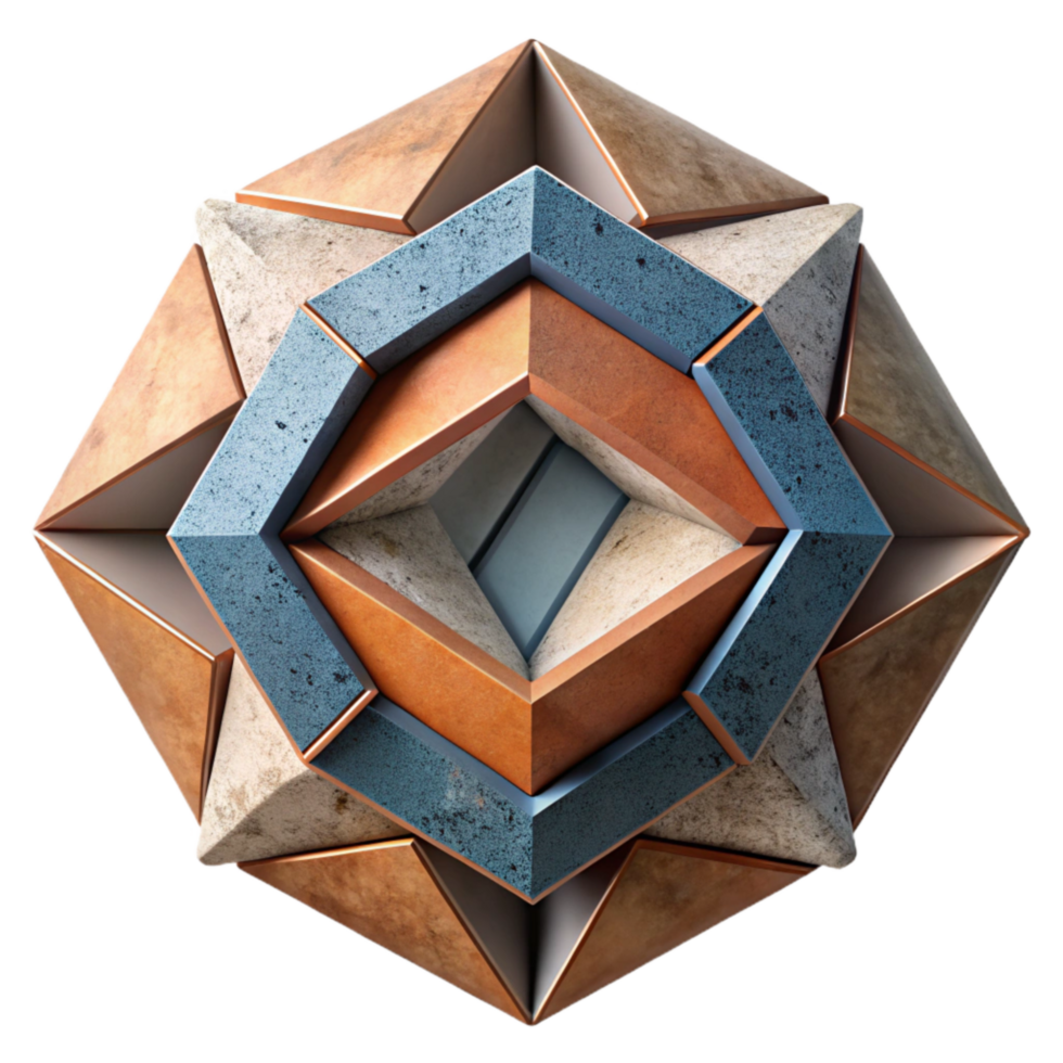 elegant abstract Geometric Fusion Design with 3d Effect Cutout exclusive png